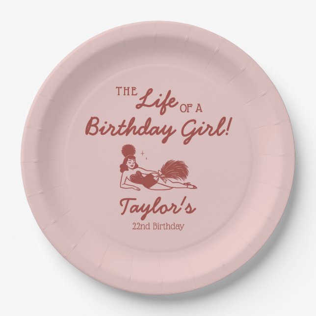 Plato De Papel Life of a Birthday Girl Party (Anverso)