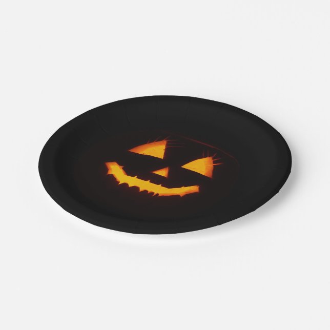 Plato De Papel Ligero Jack O Lantern (Angular)