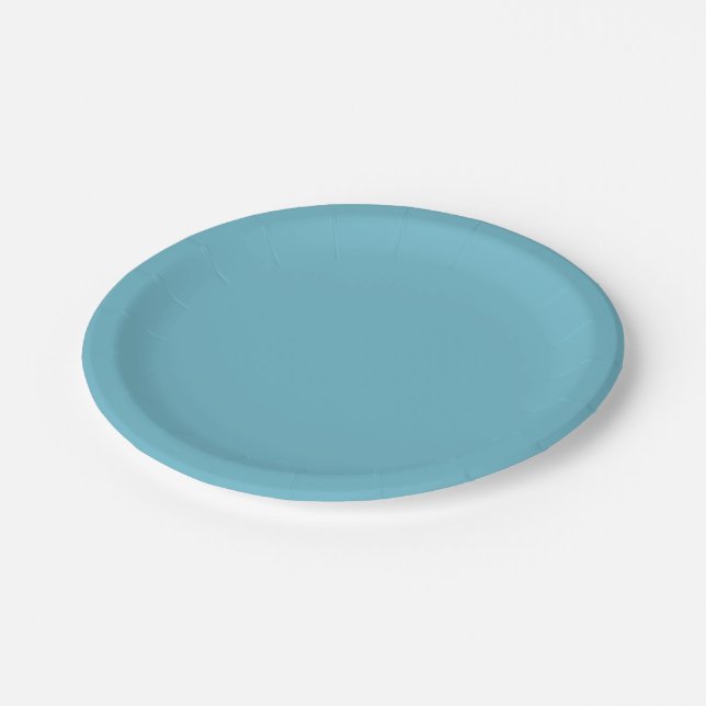 Plato De Papel Light cyan hex code 6FBACD Party Plate (Angular)