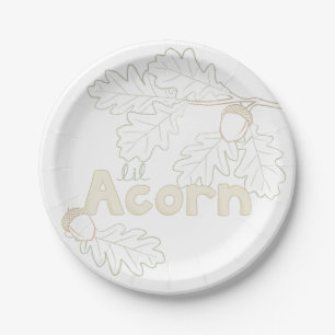 Plato De Papel Lil Acorn - boceto de bifurcaciones y letras