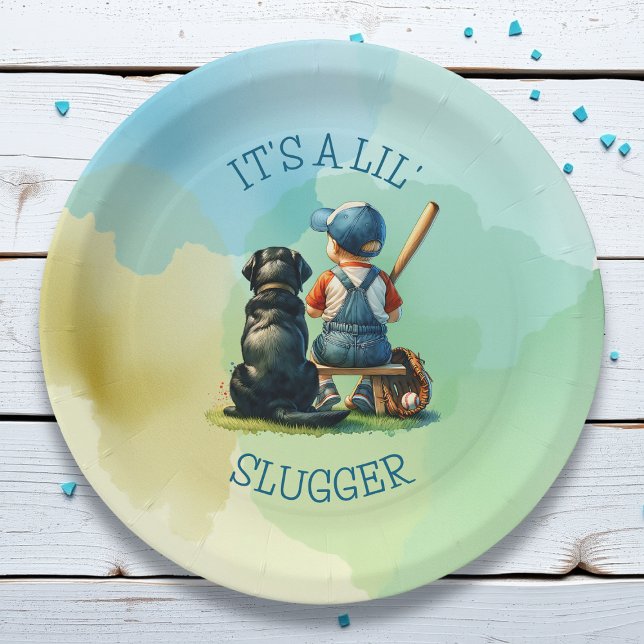 Plato De Papel Lil' Slugger | Baby Shower de béisbol para niños (Subido por el creador)