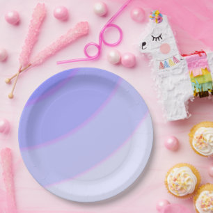 Plato De Papel Lilac Circular Swirls sombrío