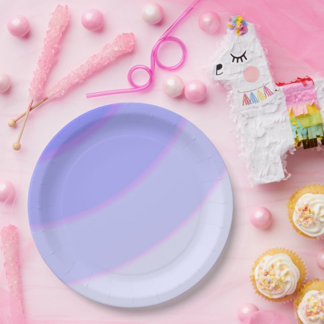 Plato De Papel Lilac Circular Swirls sombrío (Fiesta)