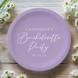 Plato De Papel Lilac Purple Bachelorette Party Personalized