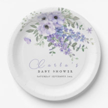 Lilac purple floral baby shower 