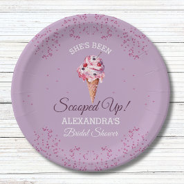 Plato De Papel Lilac Scoopup Ice Cream Bridal Shower