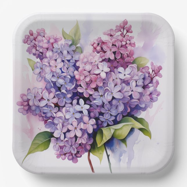 Plato De Papel Lilacs (Anverso)