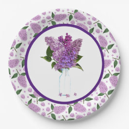 Plato De Papel Lilacs En Placa De Papel Primario