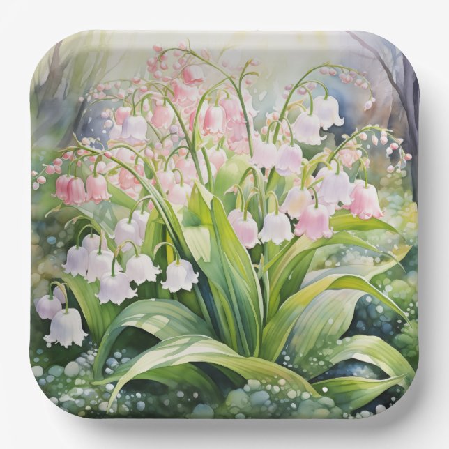 Plato De Papel Lilies del Valle (Anverso)