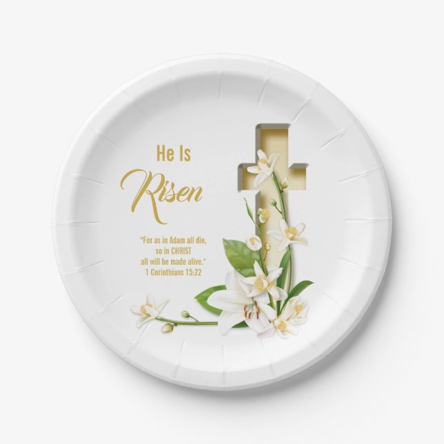 Plato De Papel Lily Cross Scripts Se Levanta (Anverso)