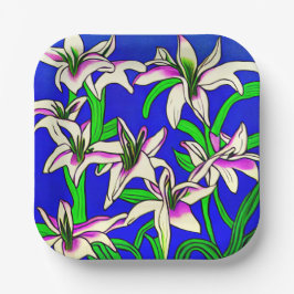 Plato De Papel Lily de Pascua