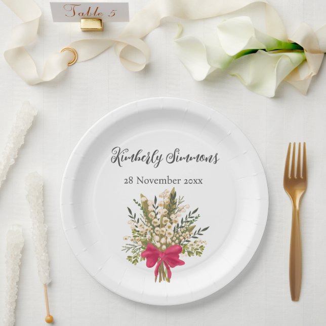 Plato De Papel Lily Del Valle Bouquet (Boda)