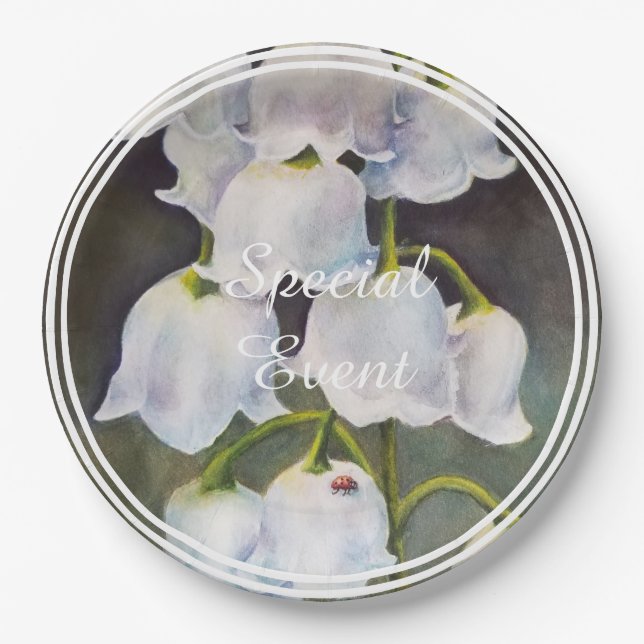 Plato De Papel Lily del Valle con Lady Bug (Anverso)