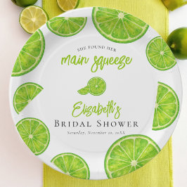 Plato De Papel Lime Green Main Squeeze Bridal Shower Paper Plates