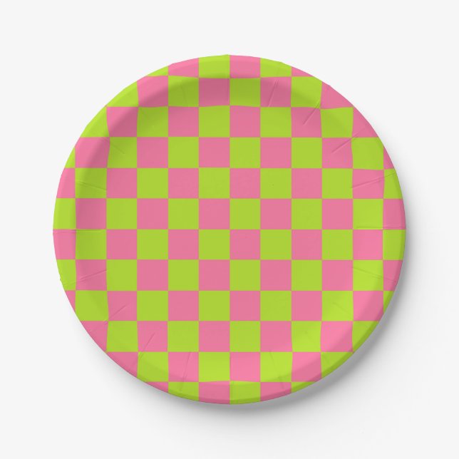 Plato De Papel Lime Green y Pink (Anverso)