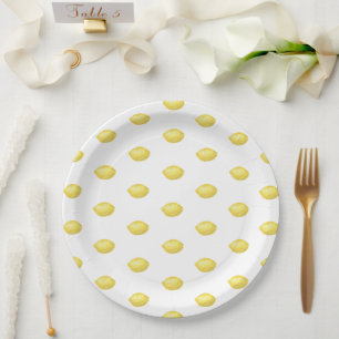 Plato De Papel Limón Cítrico - Boda