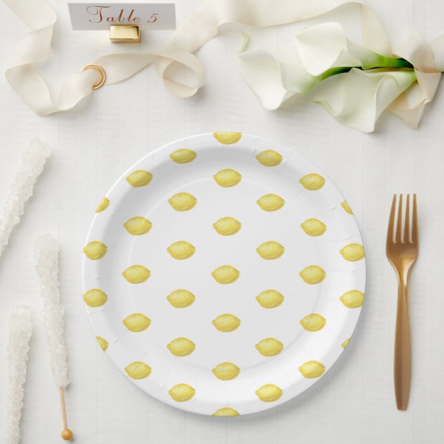 Plato De Papel Limón Cítrico - Boda (Boda)