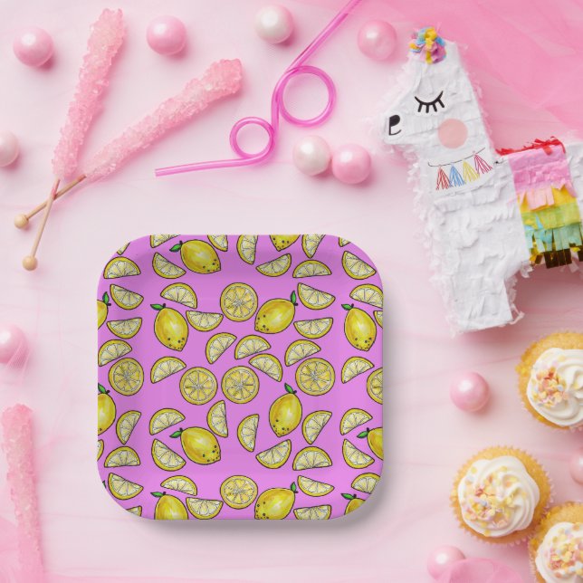 Plato De Papel Limones (Fiesta)