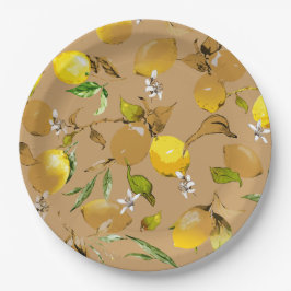 Plato De Papel Limones acuarela 33