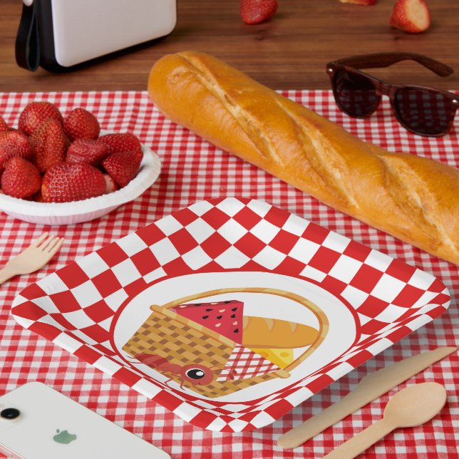 Plato De Papel lindas placas de papel fiesta de picnic (Picnic)