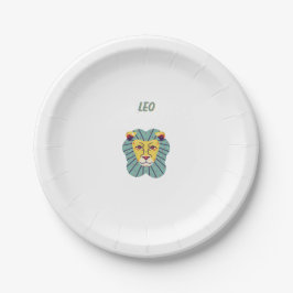 Plato De Papel Lindo Leo, zodiaco, impresión de signo estelar