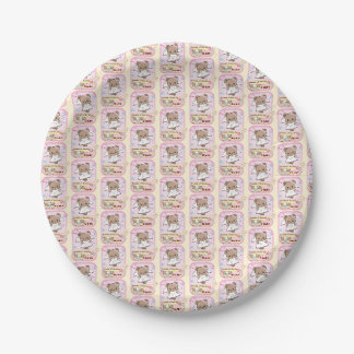 Plato De Papel Lindo osito kawaii estilo coreano kpop femenino