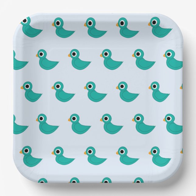 Plato De Papel Lindo pájaro azul (Anverso)