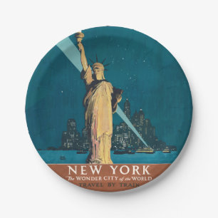 Plato De Papel Línea aérea de la ciudad de Nueva York para la lib