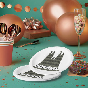 Plato De Papel Línea aérea geométrica moderna de la Sagrada Famil