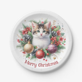 Plato De Papel Línea festiva en una corona de vacaciones 5 -