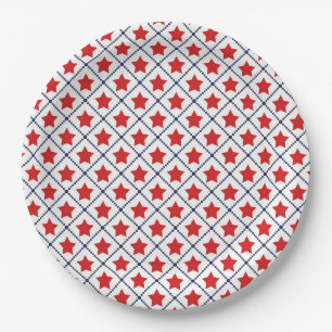Plato De Papel Líneas de puntos de las estrellas rojas