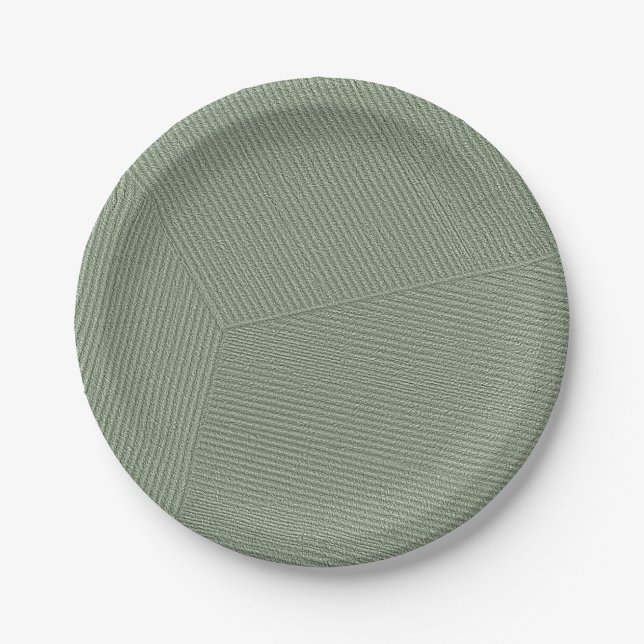 Plato De Papel Líneas de Sage Green (Anverso)