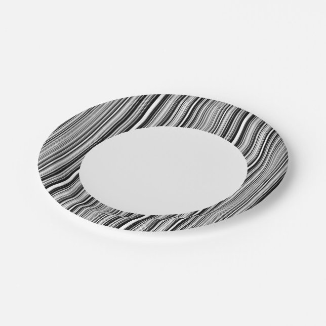 Plato De Papel Líneas en blanco y negro (Angular)