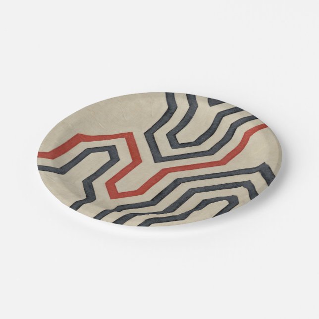 Plato De Papel Líneas gráficas azul y naranja (Angular)