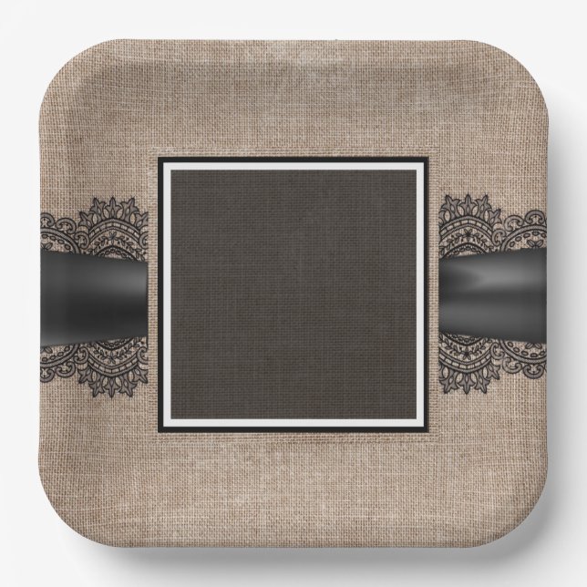Plato De Papel Linen and lace paper plates (Anverso)