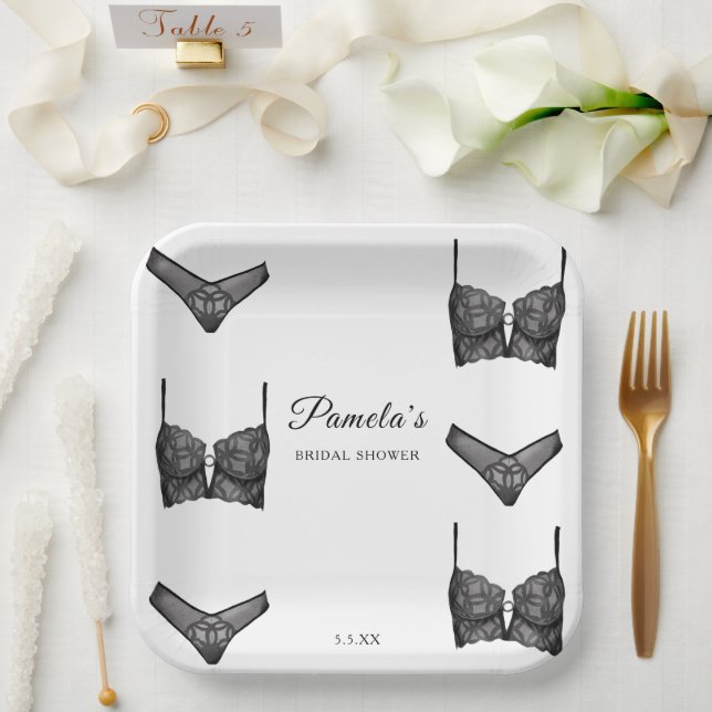 Plato De Papel Lingerie Bridal Shower Bachelorette Panty Pattern (Boda)