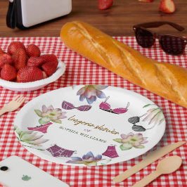 Plato De Papel Lingerie Bridal Shower Floral Tema