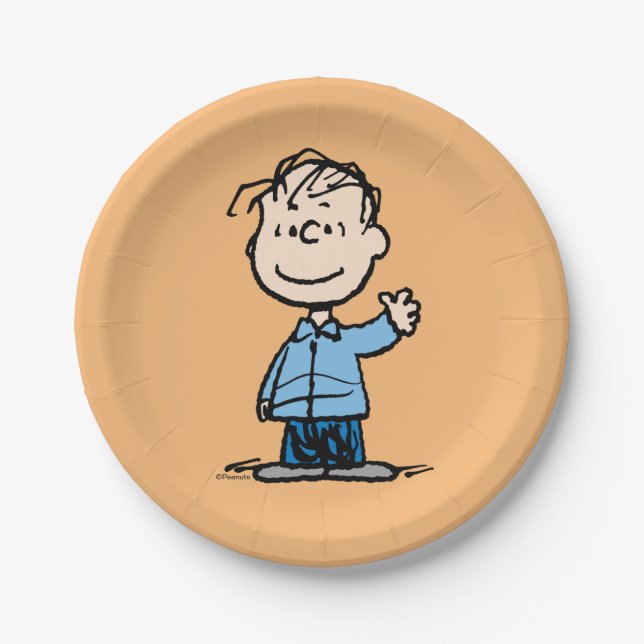 Plato De Papel Linus Waving (Anverso)