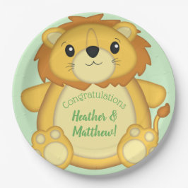 Plato De Papel Lion Baby Shower Safari