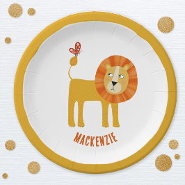 Plato De Papel Lion Cute Personalizado