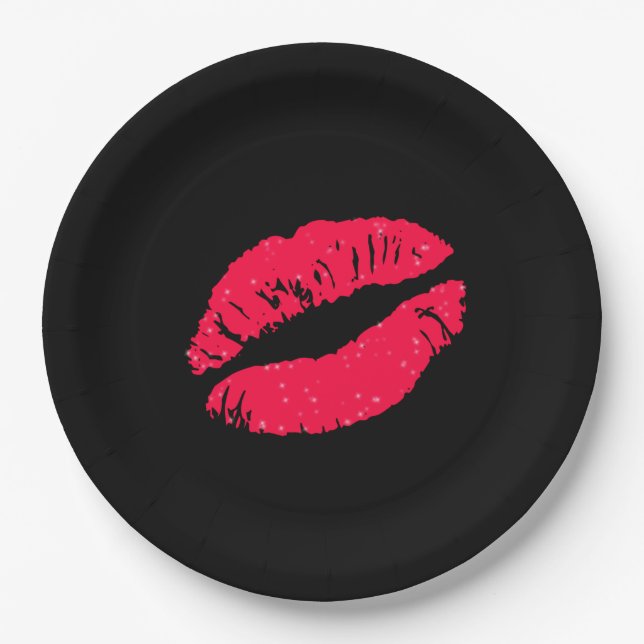 Plato De Papel Lipstick Kiss (Anverso)