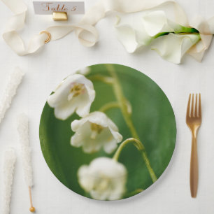 Plato De Papel Lirio blanco del valle (Convallaria majalis)