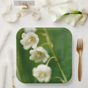 Plato De Papel Lirio blanco del valle (Convallaria majalis)