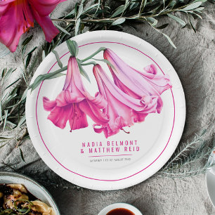 Plato De Papel Lirio de perfección rosa arte floral boda
