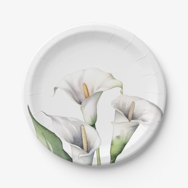 Plato De Papel Lirios calla (Anverso)