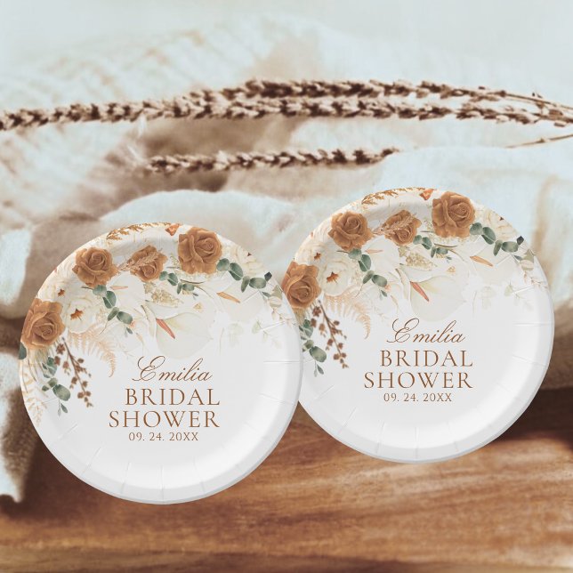 Plato De Papel Lirios de Calla de Terracota Marfil para Desayuno  (Subido por el creador)