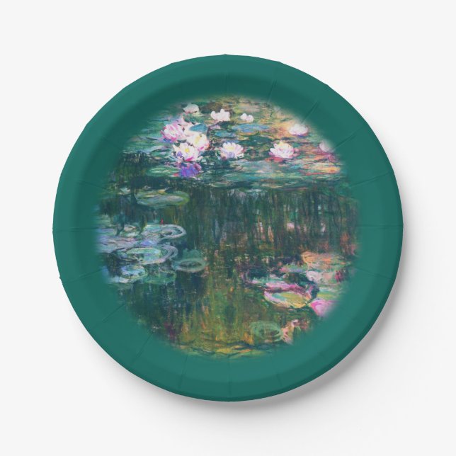 Plato De Papel Lirios del agua de Monet (Anverso)