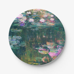 Plato De Papel Lirios del agua de Monet