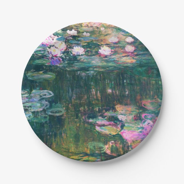Plato De Papel Lirios del agua de Monet (Anverso)