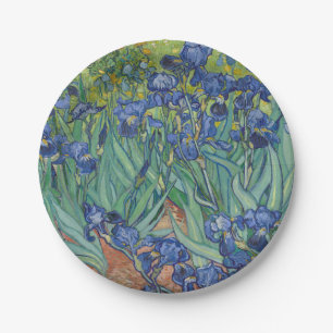 Plato De Papel Lirios, pintura al óleo floral, Vincent Van Gogh